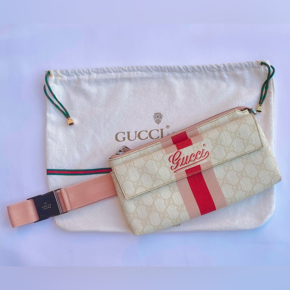 Gucci Vintage Fanny Bag - Pink and Red